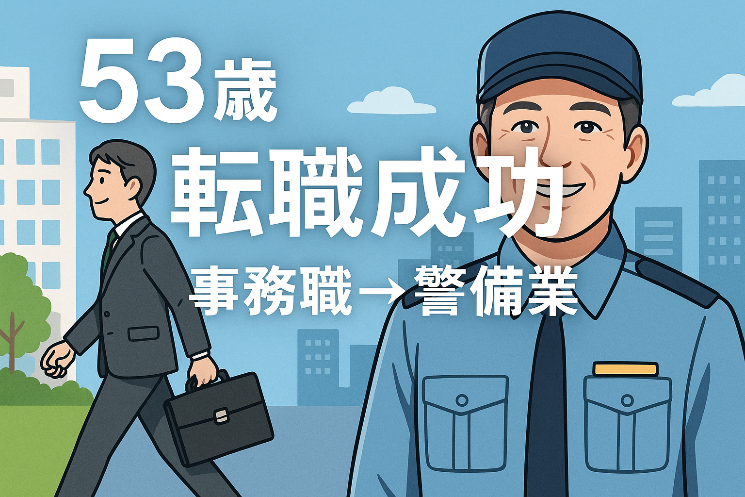 53歳でキャリアチェンジ成功!事務職から警備業へ再就職した男性の物語