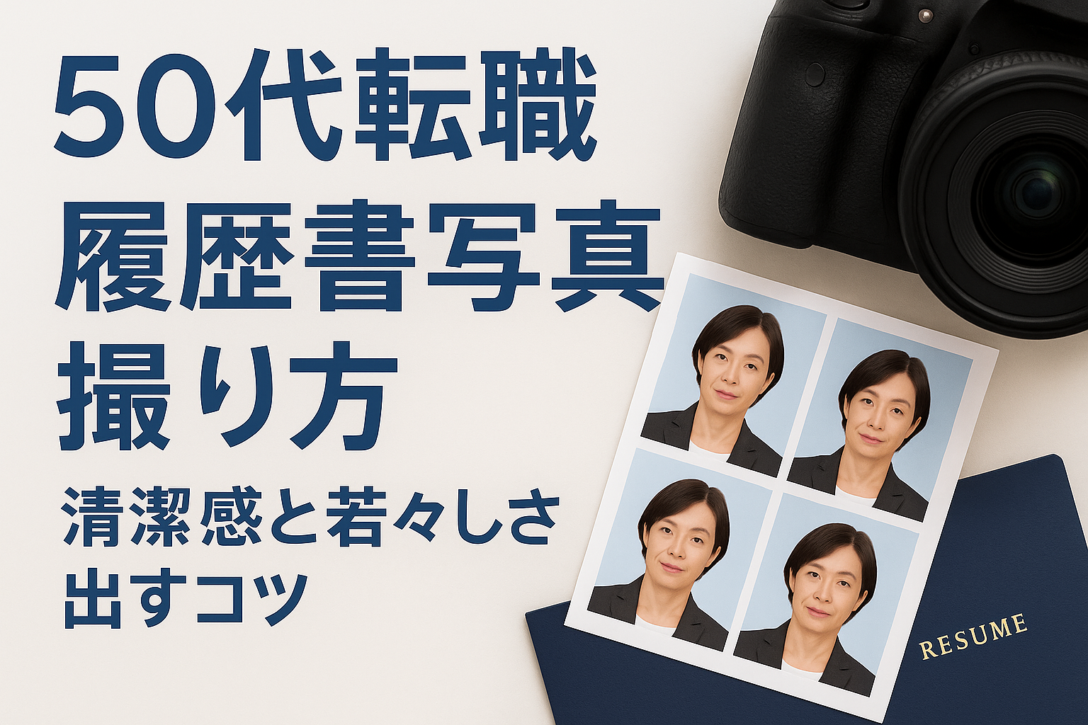 50代転職 履歴書写真の撮り方 清潔感と若々しさを出すコツ